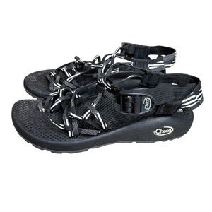Chaco Sandals ZX3 Classic Scatter Black/White Arch Support Women Sz 7 Strappy